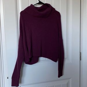 Cropped Cowl Neck Sweater